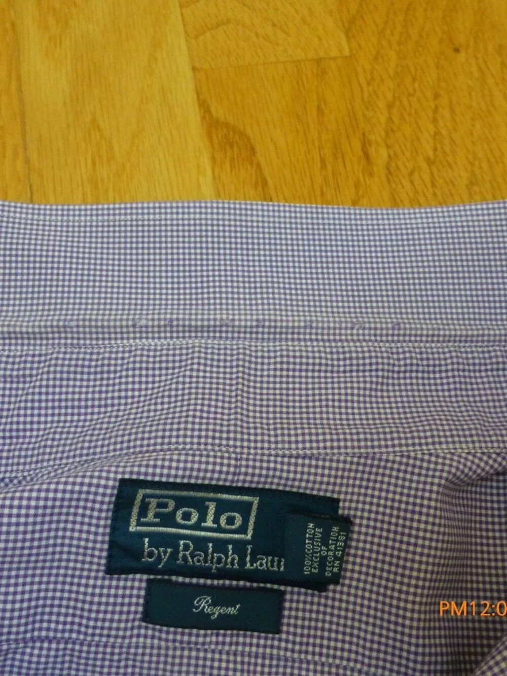 Polo by Ralph Lauren Regent Mens Shirt Purple White Long Sleeve Button Up Size 1